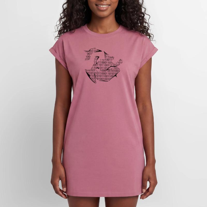 binary code Women's Premium Organic T-Shirt Dress