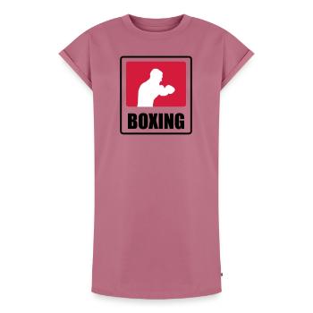 Boxeur - Boxe 🥊 - Robe T-shirt femme Premium en coton bio - mauve - Devant - AI Model Female 172 dark (172cm)