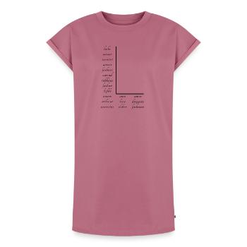 L’amour En Beaucoup de Langues Différentes - Robe T-shirt femme Premium en coton bio - mauve - Devant - AI Model Female 172 dark (172cm)