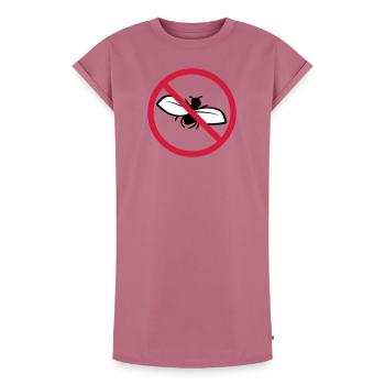 Fliege Verboten Schild - Frauen Premium Organic T-Shirt Kleid - Mauve - Vorne - AI Model Female 172 dark (172cm)