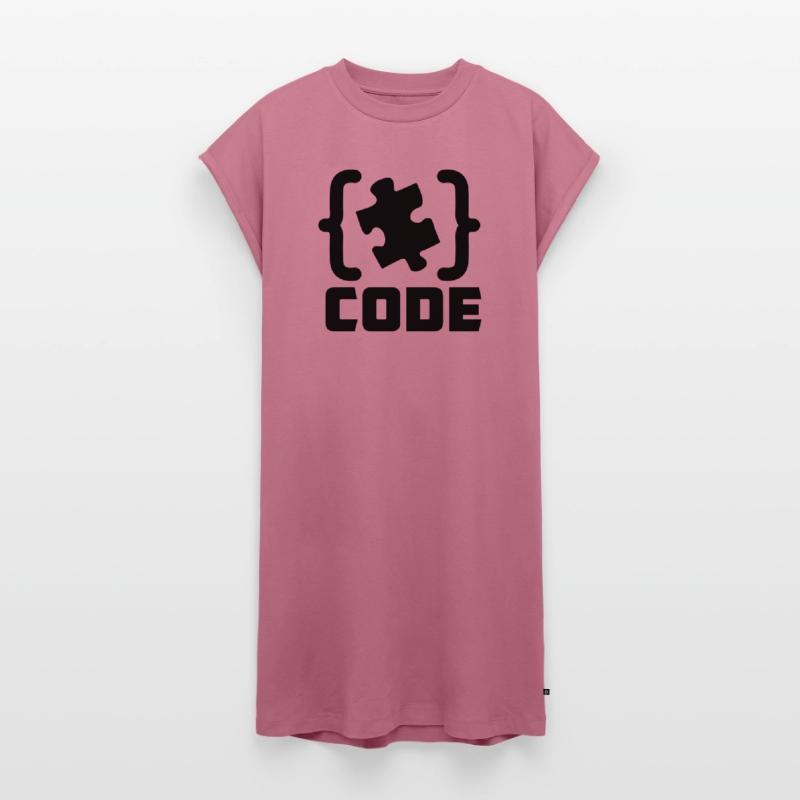 programmer Code puzzle piece solving Women's Premium Organic T-Shirt Dress