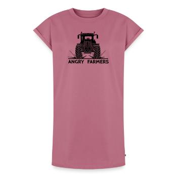 Tractor protest Angry farmers - Women's Premium Organic T-Shirt Dress - mauve - Front - AI Model Female 172 dark (172cm)
