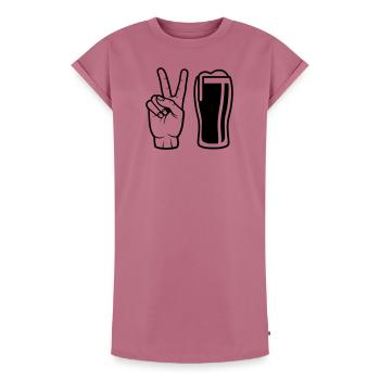 Commander de la bière - Robe T-shirt femme Premium en coton bio - mauve - Devant - AI Model Female 172 dark (172cm)
