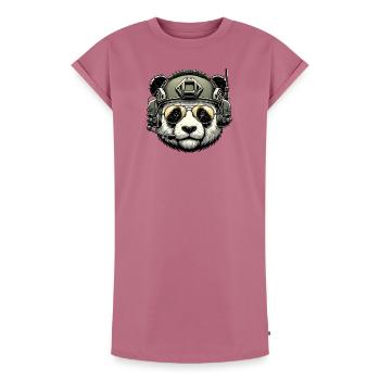 Panda Militär Armee Design - Frauen Premium Organic T-Shirt Kleid - Mauve - Vorne - AI Model Female 172 dark (172cm)