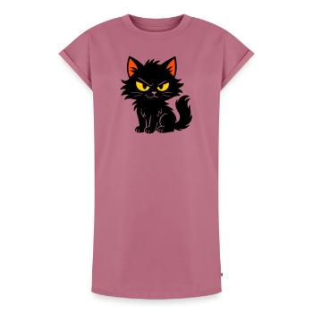 Chaton doux - Robe T-shirt femme Premium en coton bio - mauve - Devant - AI Model Female 172 dark (172cm)