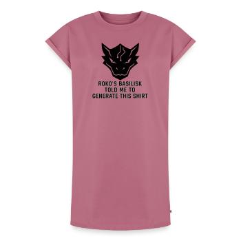 Généré par le Basilic - Robe T-shirt femme Premium en coton bio - mauve - Devant - AI Model Female 172 dark (172cm)