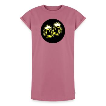 Toast à la bière symbole Chope à bière - Robe T-shirt femme Premium en coton bio - mauve - Devant - AI Model Female 172 dark (172cm)
