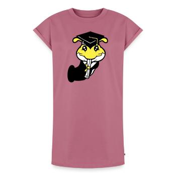 Trou Chenille Certificat de fin d'études secondaires Diplôme d'études secondaires obtenu - Robe T-shirt femme Premium en coton bio - mauve - Devant - AI Model Female 172 dark (172cm)