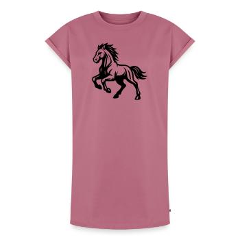 Cheval - Robe T-shirt femme Premium en coton bio - mauve - Devant - AI Model Female 172 dark (172cm)
