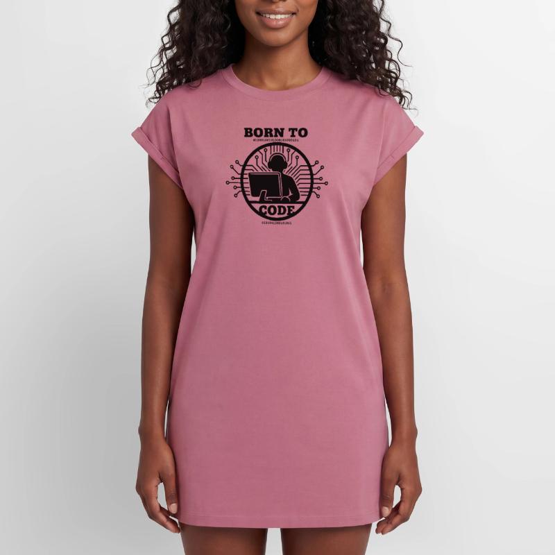 Coder Born to Code Programmer Women's Premium Organic T-Shirt Dress
