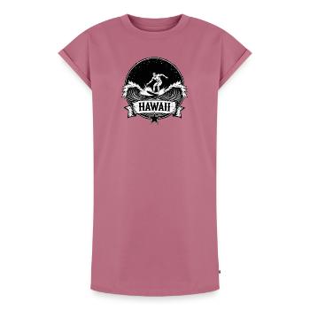 Hawaii Surfer Surfer sur Pacific Wave - Robe T-shirt femme Premium en coton bio - mauve - Devant - AI Model Female 172 dark (172cm)