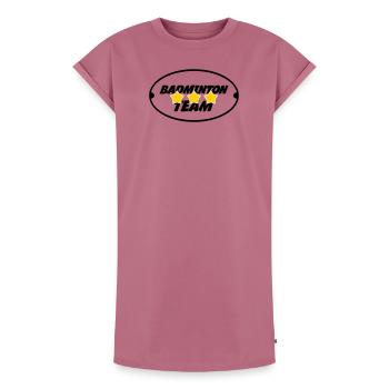Equipe de Badminton  - Robe T-shirt femme Premium en coton bio - mauve - Devant - AI Model Female 172 dark (172cm)