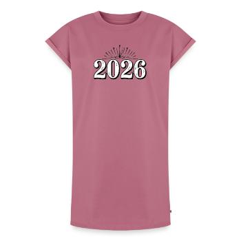 Année 2026 | merveilleux 2026 - Robe T-shirt femme Premium en coton bio - mauve - Devant - AI Model Female 172 dark (172cm)