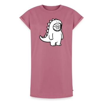 Carnival grouch grandpa - Women's Premium Organic T-Shirt Dress - mauve - Front - AI Model Female 172 dark (172cm)