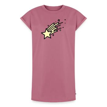 Shooting Star Comet Comic - Women's Premium Organic T-Shirt Dress - mauve - Front - AI Model Female 172 dark (172cm)