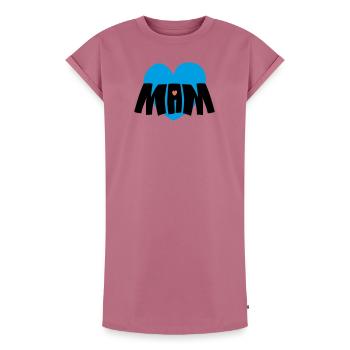 Cœur de maman - Robe T-shirt femme Premium en coton bio - mauve - Devant - AI Model Female 172 dark (172cm)