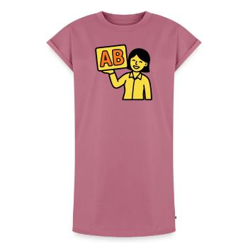Enseignant à l’école primaire ABC Vector - Robe T-shirt femme Premium en coton bio - mauve - Devant - AI Model Female 172 dark (172cm)
