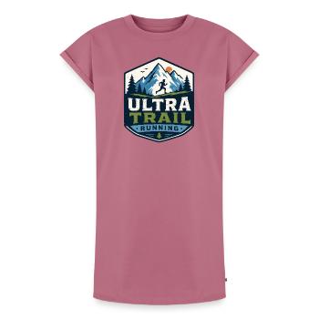 Ultra Trail Running - Robe T-shirt femme Premium en coton bio - mauve - Devant - AI Model Female 172 dark (172cm)