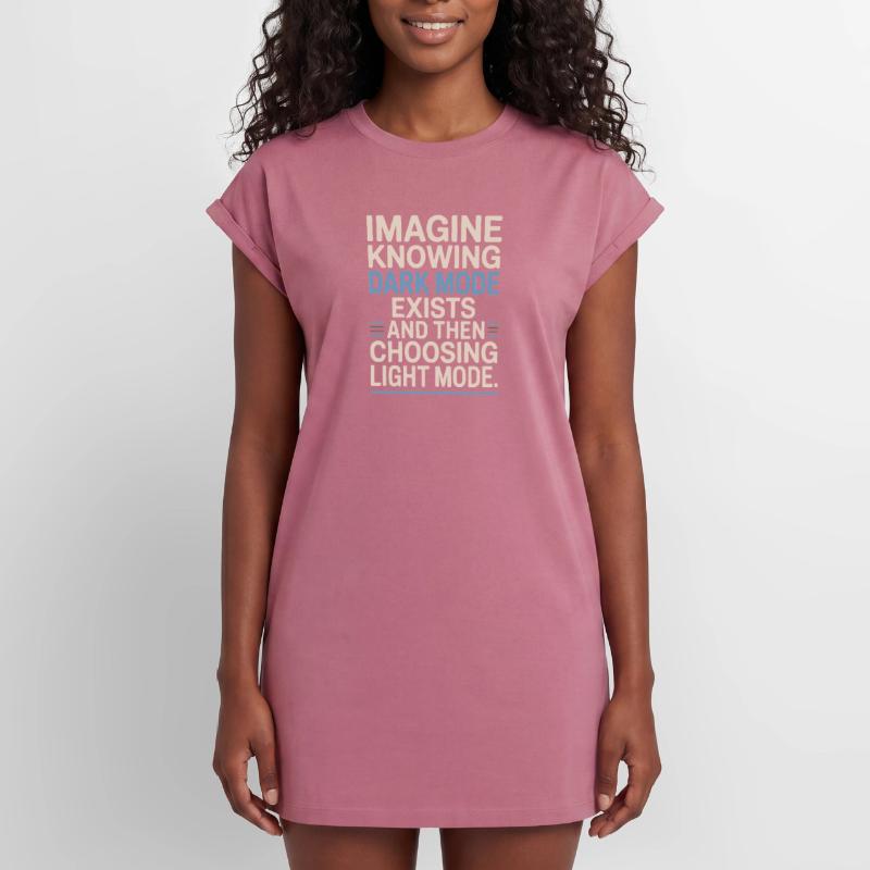 Le mode sombre existe Programmeur IT Nerd Coder Office Robe T-shirt femme Premium en coton bio