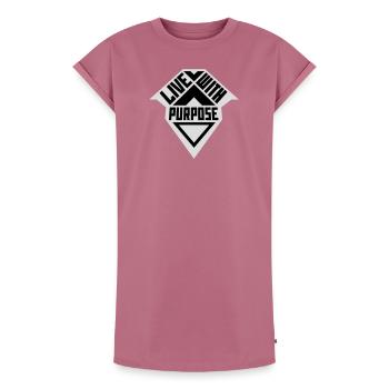 Vivre avec un but motivation sensée Mentalité dire - Robe T-shirt femme Premium en coton bio - mauve - Devant - AI Model Female 172 dark (172cm)