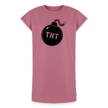 Symbole TNT de la bombe - Robe T-shirt femme Premium en coton bio - mauve - Devant - AI Model Female 172 dark (172cm)