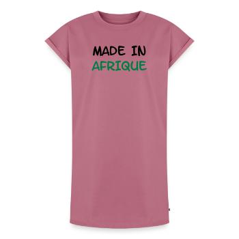 Made in AFRIQUE ! - Robe T-shirt femme Premium en coton bio - mauve - Devant - AI Model Female 172 dark (172cm)