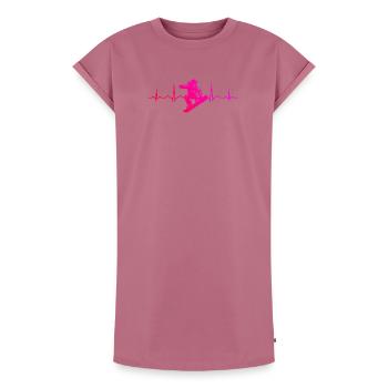 Klare Snowboard Botschaft - Frauen Premium Organic T-Shirt Kleid - Mauve - Vorne - AI Model Female 172 dark (172cm)