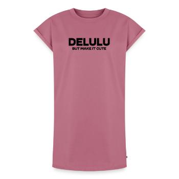 Delulu Mais rends-le mignon – Déclaration de tendance drôle - Robe T-shirt femme Premium en coton bio - mauve - Devant - AI Model Female 172 dark (172cm)
