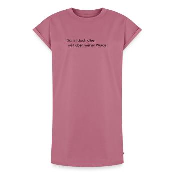 weit ueber meiner Wuerde - Frauen Premium Organic T-Shirt Kleid - Mauve - Vorne - AI Model Female 172 dark (172cm)