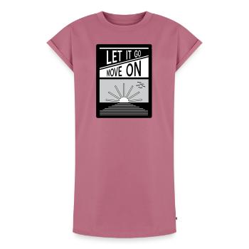 Loslassen. Mach weiter. - Frauen Premium Organic T-Shirt Kleid - Mauve - Vorne - AI Model Female 172 dark (172cm)