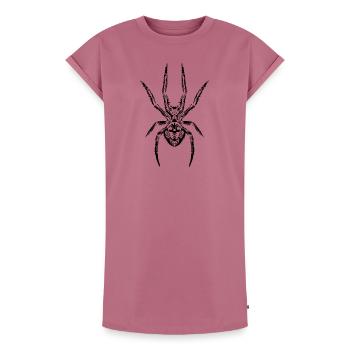 Le pouvoir de l’araignée : le symbole de la force et du mystère - Robe T-shirt femme Premium en coton bio - mauve - Devant - AI Model Female 172 dark (172cm)