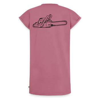 Tronçonneuse - Robe T-shirt femme Premium en coton bio - mauve - Dos - AI Model Female 172 dark (172cm)