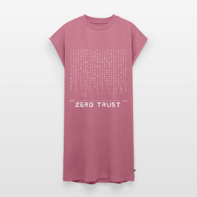 Zero Trust Binary Code Women's Premium Organic T-Shirt Dress