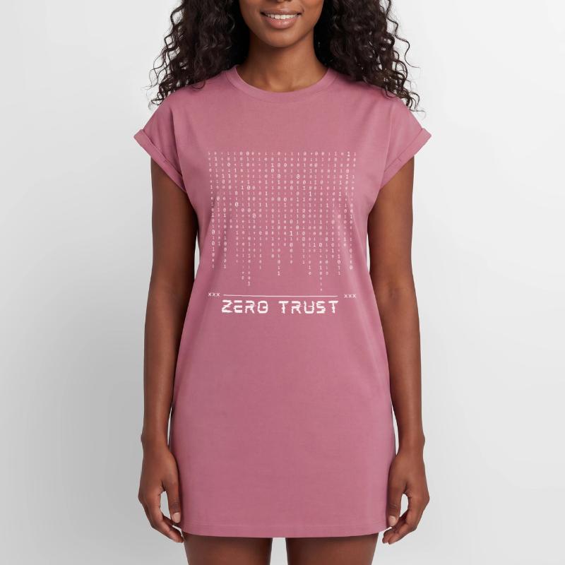 Zero Trust Binary Code Women's Premium Organic T-Shirt Dress