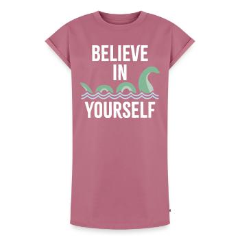 Croyez en vous - Robe T-shirt femme Premium en coton bio - mauve - Devant - AI Model Female 172 dark (172cm)