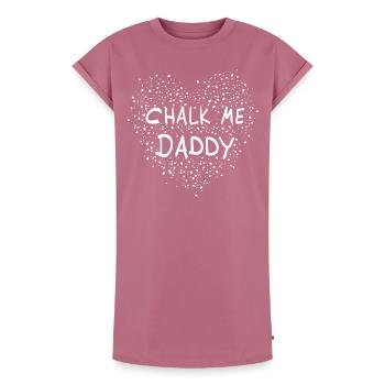Chalk Me Daddy Heart - Bloc / Escalade Jeu de mots - Robe T-shirt femme Premium en coton bio - mauve - Devant - AI Model Female 172 dark (172cm)