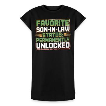Belle-mère rétro drôle beau-père - Robe T-shirt femme Premium en coton bio - noir - Devant - AI Model Female 172 light (172cm)