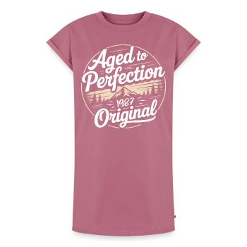 Vintage 1987 Né Rétro Original 1987 - Robe T-shirt femme Premium en coton bio - mauve - Devant - AI Model Female 172 dark (172cm)