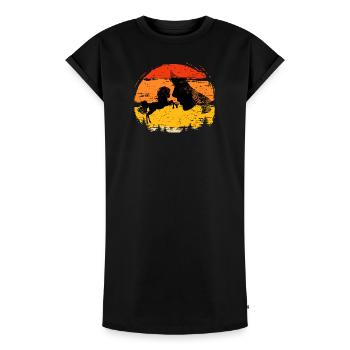 Équitation pour les chuchoteurs de chevaux, équitation pour débutants - Robe T-shirt femme Premium en coton bio - noir - Devant - AI Model Female 172 light (172cm)