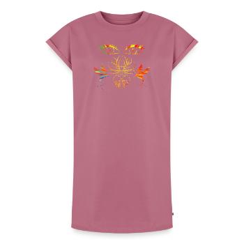 Zen-Gesicht - Frauen Premium Organic T-Shirt Kleid - Mauve - Vorne - AI Model Female 172 dark (172cm)