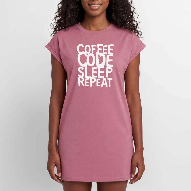 coffee code Programmer - Computer Science Work Logo Women's Premium Organic T-Shirt Dress