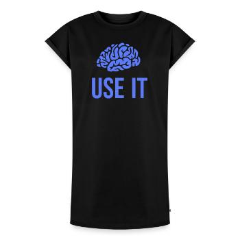 Funny sayings for smartasses and high-flyers - Women's Premium Organic T-Shirt Dress - black - Front - AI Model Female 172 light (172cm)