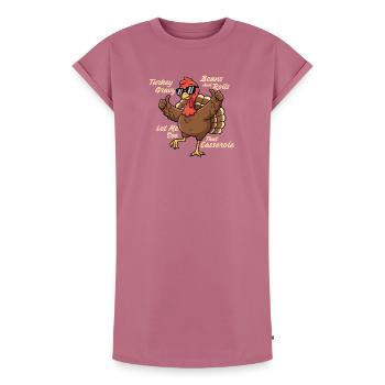 Let Me See That Casserole Fall Humor - Women's Premium Organic T-Shirt Dress - mauve - Front - AI Model Female 172 dark (172cm)