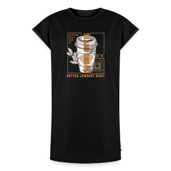 Le café fait juste son travail rétro - Robe T-shirt femme Premium en coton bio - noir - Devant - AI Model Female 172 light (172cm)