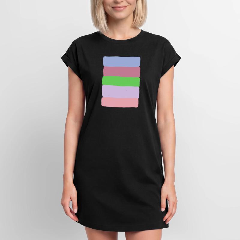Pastellstreifen-Stack Frauen Premium Organic T-Shirt Kleid