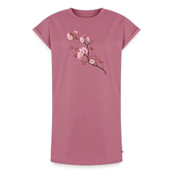 Fleur de cerisier de Sakura dans le style zen ikebana - Robe T-shirt femme Premium en coton bio - mauve - Devant - AI Model Female 172 dark (172cm)