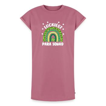 Équipe para-parachute la plus chanceuse - Robe T-shirt femme Premium en coton bio - mauve - Devant - AI Model Female 172 dark (172cm)