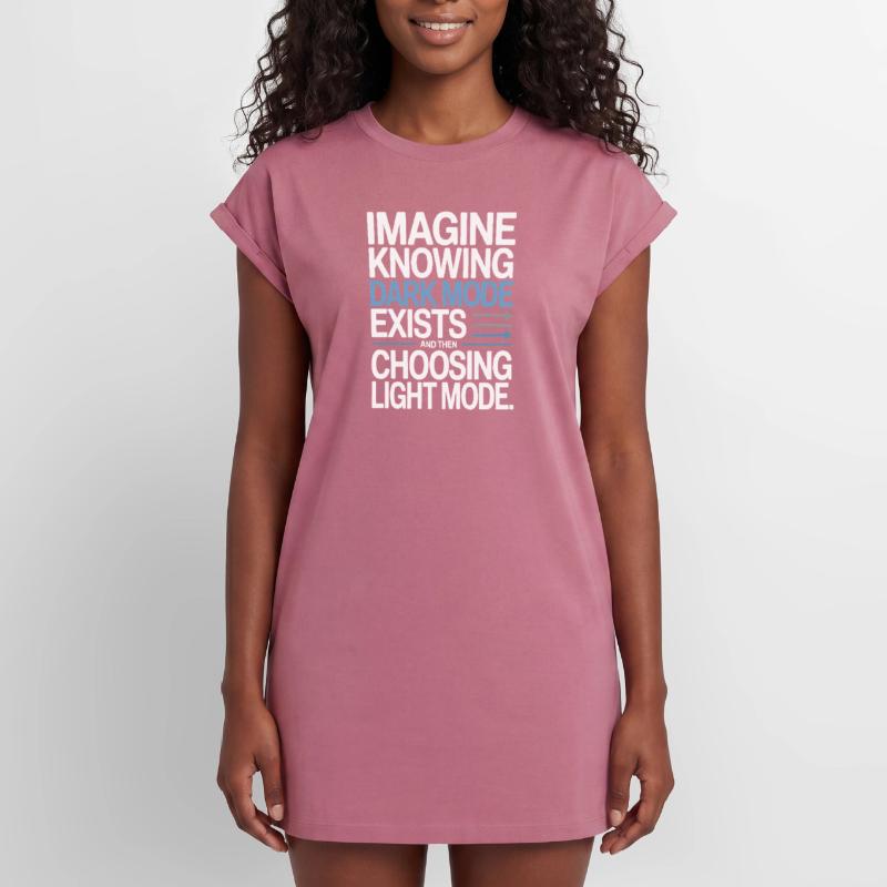 Le mode sombre existe Programmeur IT Nerd Coder Office Robe T-shirt femme Premium en coton bio