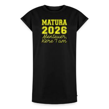 Matura 2026 Spruch - Robe T-shirt femme Premium en coton bio - noir - Devant - AI Model Female 172 light (172cm)