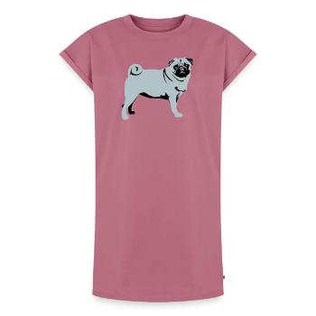 Carlin - Robe T-shirt femme Premium en coton bio - mauve - Devant - AI Model Female 172 dark (172cm)